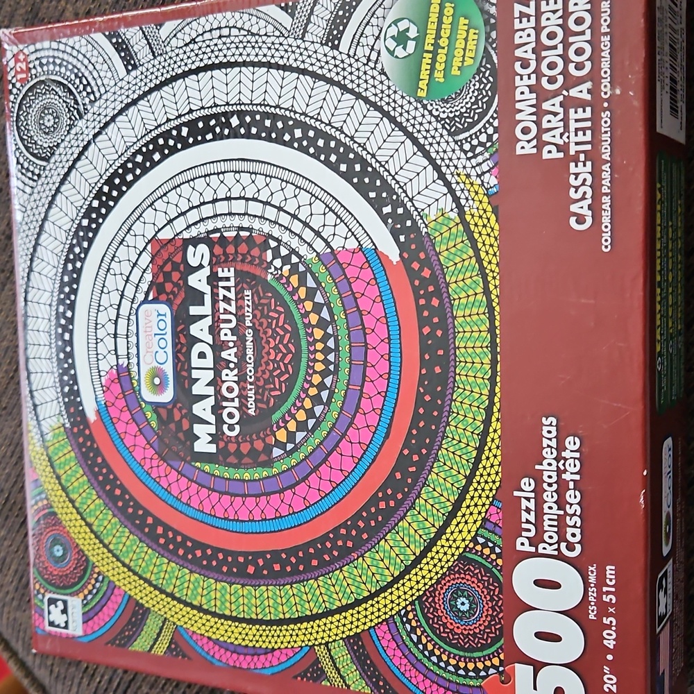 Mandalas Colour-A-Puzzle Jigsaw 500 Pieces Adult Colouring Puzzle